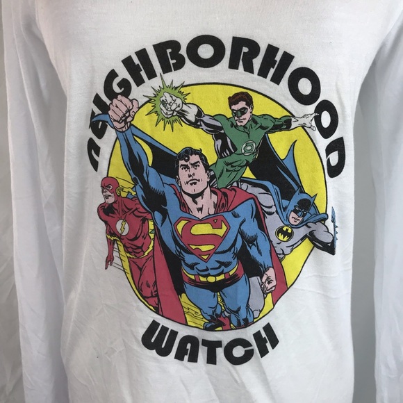 Justice League White “Neighborhood Watch” T-shirt - Picture 3 of 7